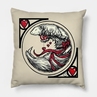 Ferret Heart Nouveau Pillow