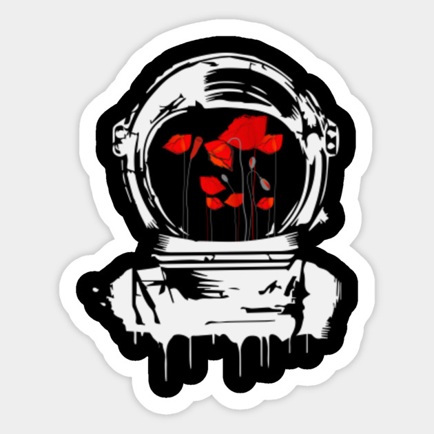 Astronaut With Flowers In A Helmet Astronaut Sticker Teepublic Uk
