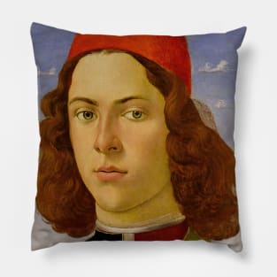 Portrait of a Young Man by Sandro Botticelli Pillow