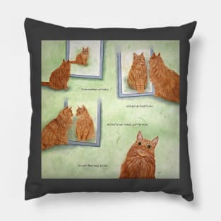 Cat In The Mirror Pillow