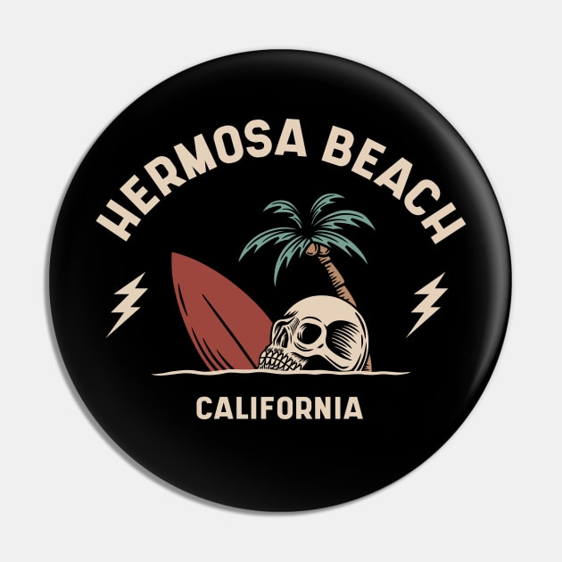 Vintage Surfing Hermosa Beach, Florida Pin by SLAG_Creative