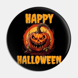 Happy Halloween Pumpkin Cartoon Pin