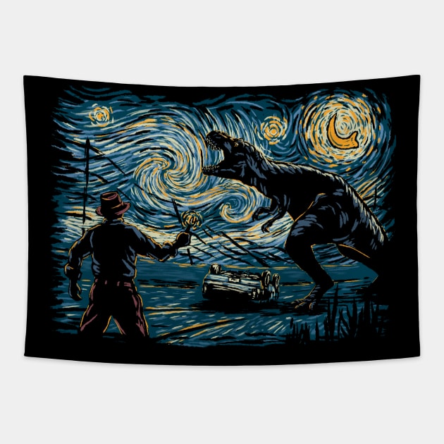 Jurassic Night Tapestry by hootbrush