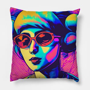 psychedelic girl Pillow