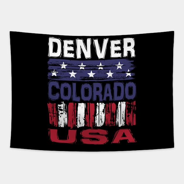 Denver Colorado USA T-Shirt Tapestry by Nerd_art