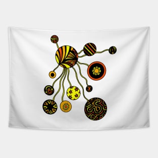 Spores in Red Orange and Yellow Tapestry