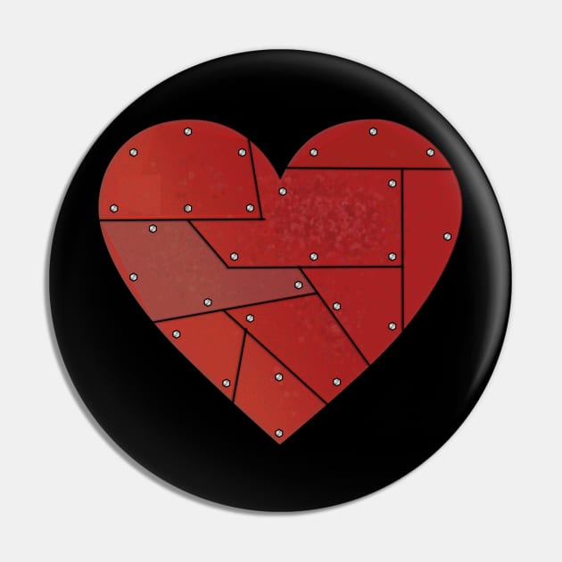 Robot Heart Pin by rayraynoire