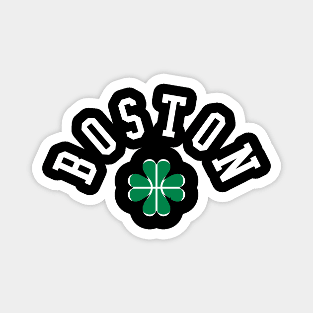 Boston Beantown Clover Basketball Fan T-Shirt: Show Your Pride for Boston & Hoops Magnet by CC0hort