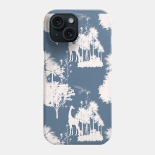 Blue Backround Safari Toile Phone Case