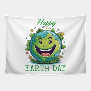 Funny Earth Day Smile Face Earth Cool Happy Earth Day 2024 Tapestry