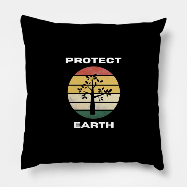 Protect Earth Environmental Awareness Universe World Shirt Ocean Sea Fish Planet Earth Green Greta Thunberg Cute Funny Mother Earth Climate Change SOS Help Pollution Nature Ozone Inspirational Cute Funny Gift Idea Pillow by EpsilonEridani