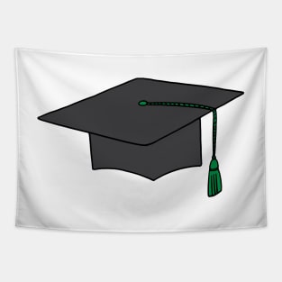 Green Tassel Graduation Cap Tapestry