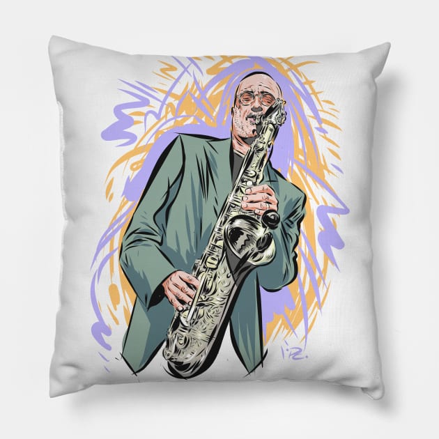 Michael Brecker - An illustration by Paul Cemmick Pillow by PLAYDIGITAL2020