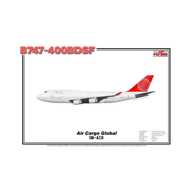 Boeing B747-400BDSF - Air Cargo Global (Art Print) by TheArtofFlying
