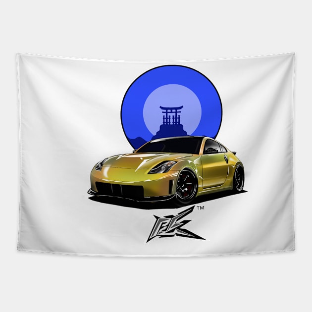 nismo 350z pearl yellow Tapestry by naquash