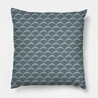 Half Little Circles From Green and Dusty Blue Abstract Collection Pillow