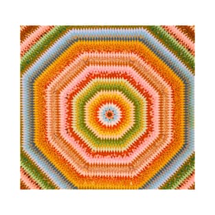 Retro Colorful Sunburst Quilt T-Shirt