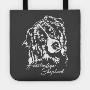 Australian Shepherd Aussie dog portrait Tote