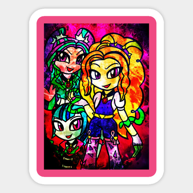 Rainbow Rocks The Dazzlings My Little Pony Sticker Teepublic The dazzlings (rainbow rocks medley). rainbow rocks the dazzlings