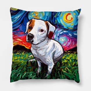 Pitbull Mix Starry Night Pillow