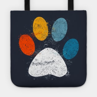 Vintage Dog T-Shirt Puppy Dog Paw Print Dog Love Pet Paw Tote