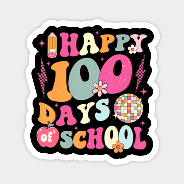 Happy 100 Days Of School Retro Disco 100th Day of School Magnet by Cristian Torres