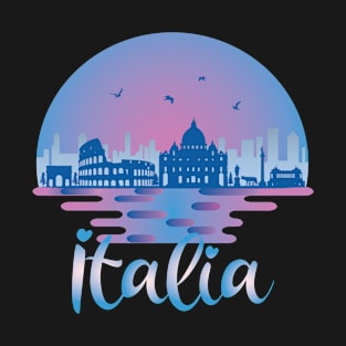 Italia - Italy Travel - Rome Skyline Landmarks T-Shirt