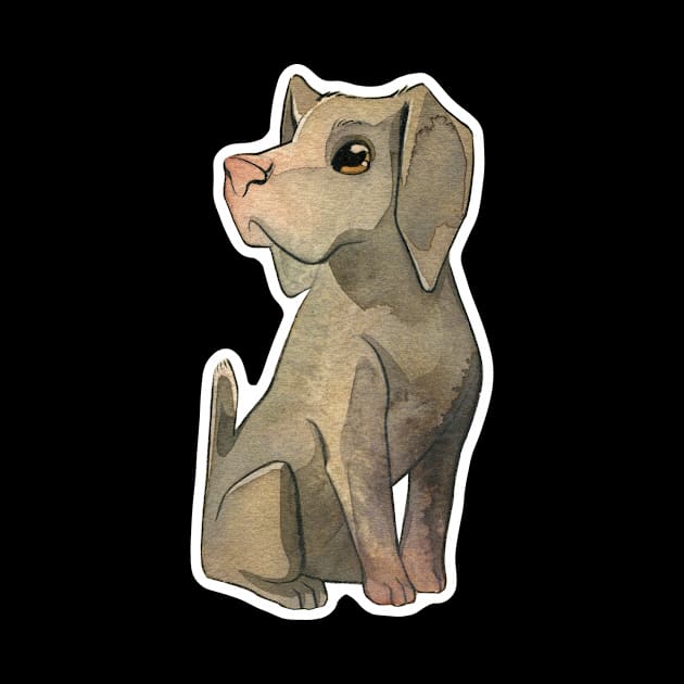 Lavender Watercolor Weimaraner by floralfrolic