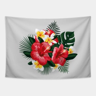 Tropical Flowers. Hibiscus and Plumeria Tapestry