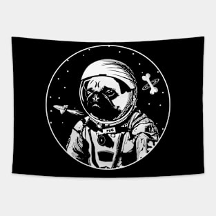 Astronaut Pug The Space Dog Tapestry