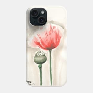 Red popy flower Phone Case