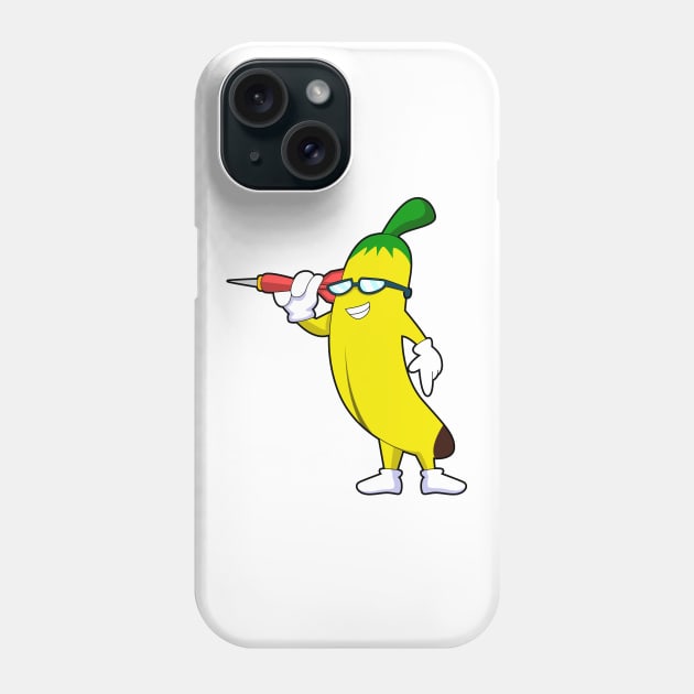 Banana at Darts with Dart Phone Case by Markus Schnabel