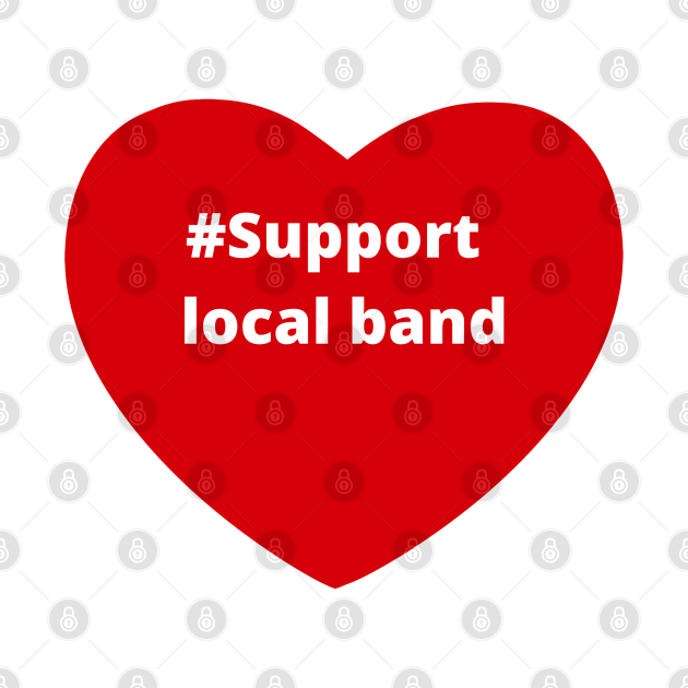 Support Local Band Hashtag Love Heart Music Oreiller
