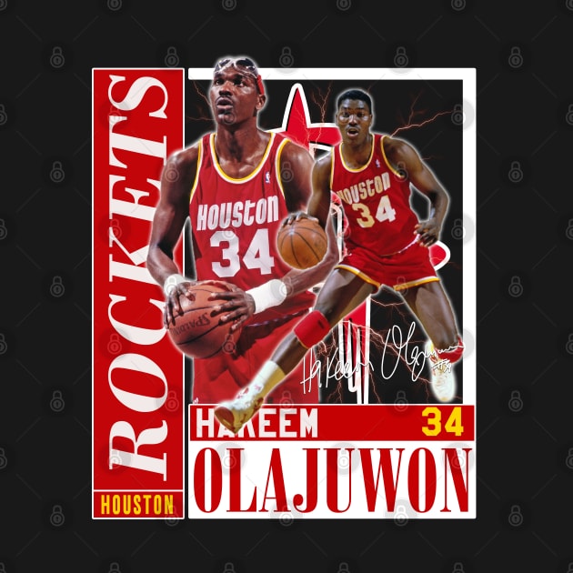 Hakeem Olajuwon The Dream Basketball Legend Signature Vintage Retro 80s 90s Bootleg Rap Style by CarDE