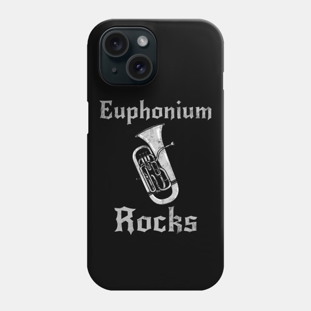 Euphonium Rocks, Euphoniumist Heavy Rock Brass Musician Phone Case by doodlerob