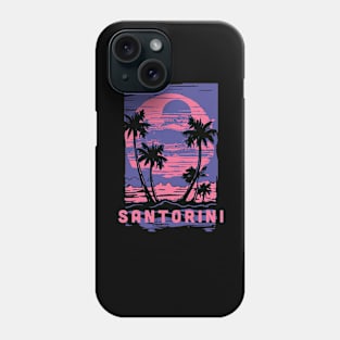 Santorini Greece Souvenir Lifestyle Cyberpunk Vacation Trip Phone Case