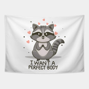 Cute and lovely raccoon Tapestry