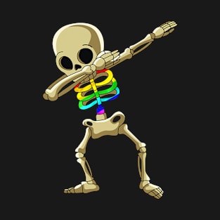 Dabbing Skeleton Shirt Adult Dab Funny Lgbt Halloween T-Shirt