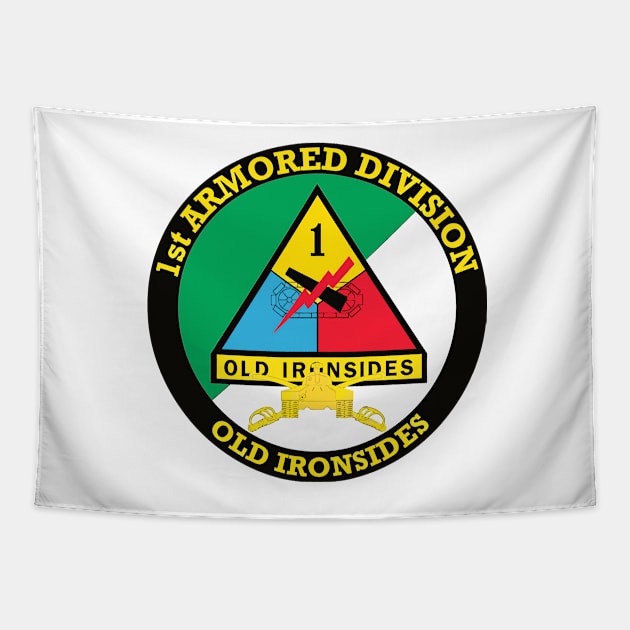 1st Armored Division Old Ironsides Us Army Military Veteran Tapestry by darkARTprint