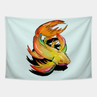 Koi Swimming Tapestry