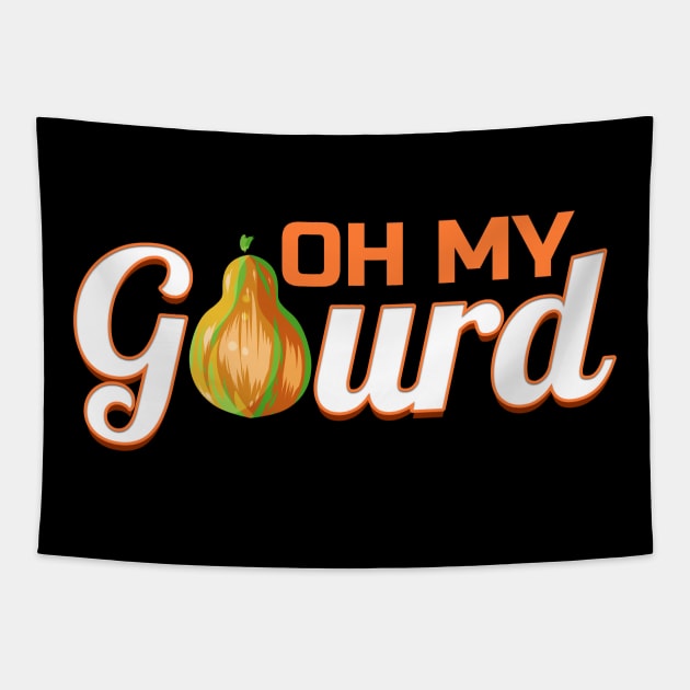 Oh My Gourd Logo For Happy Thanksgiving Tapestry by SinBle