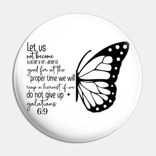 Inspirational Faith Quote with Butterfly Bible Verse Pin