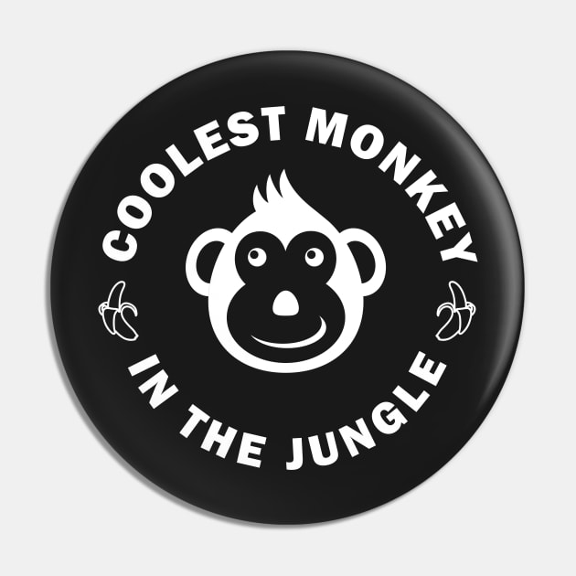 Coolest monkey in the jungle - Monkey face Pin by CMDesign