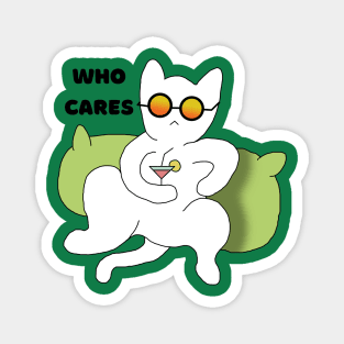 Who cares cat says Magnet