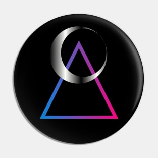 Neon moon triangle Pin