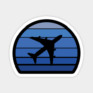 Airplane inside Blue Sunset Magnet