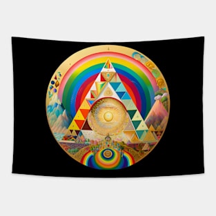 Colorful Cosmic Pyramid 1 Tapestry