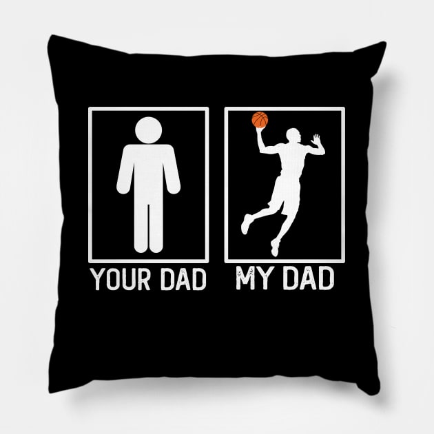 Basketball Your Dad vs My Dad Shirt Basketball Dad Gift Pillow by mommyshirts