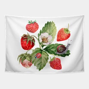 Vintage Strawberry Garden Tapestry