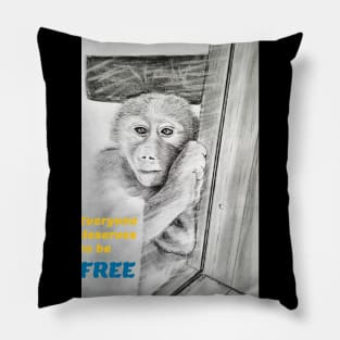 Everyone deserves to be free - monkey Pillow